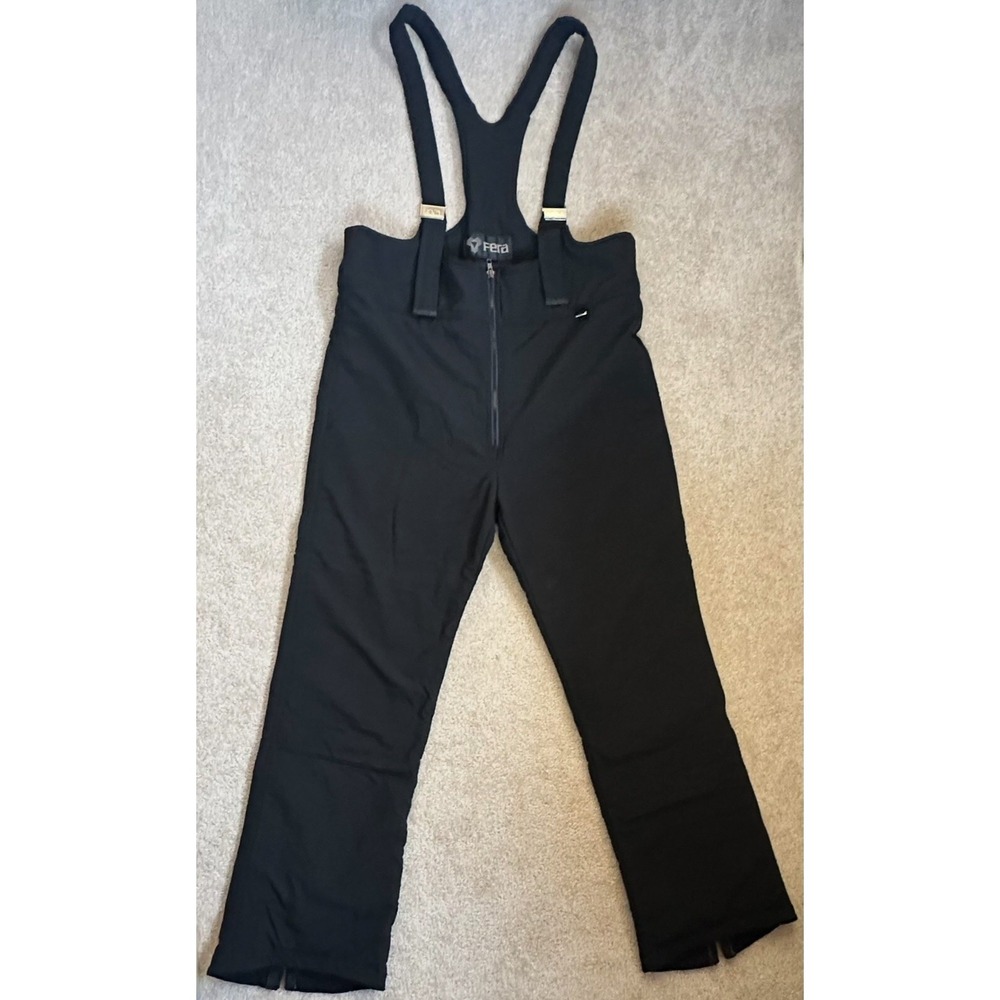 fera ski bib men hefti stretch black XL XXL vtg Zipperedโ Back Pocket